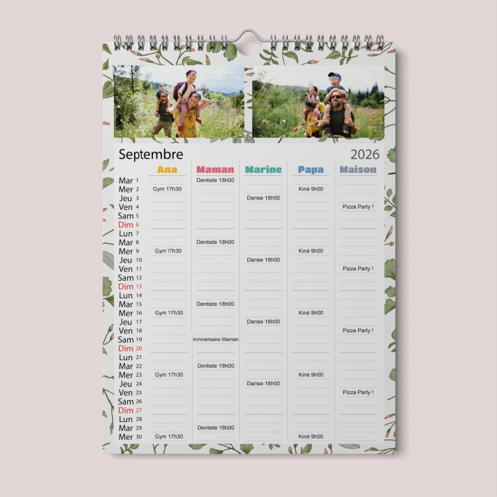 Calendrier photo familial