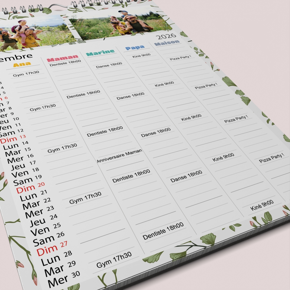 Calendrier photo familial