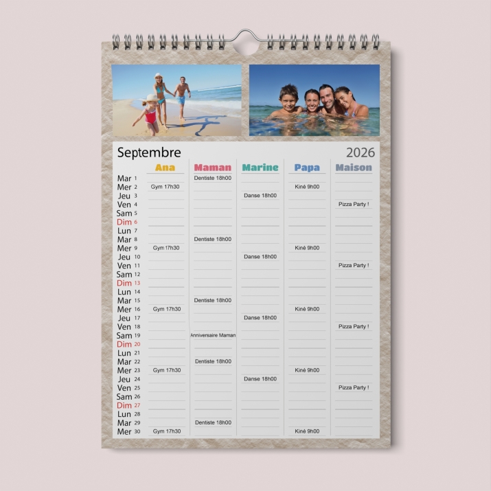 Calendrier photo familial