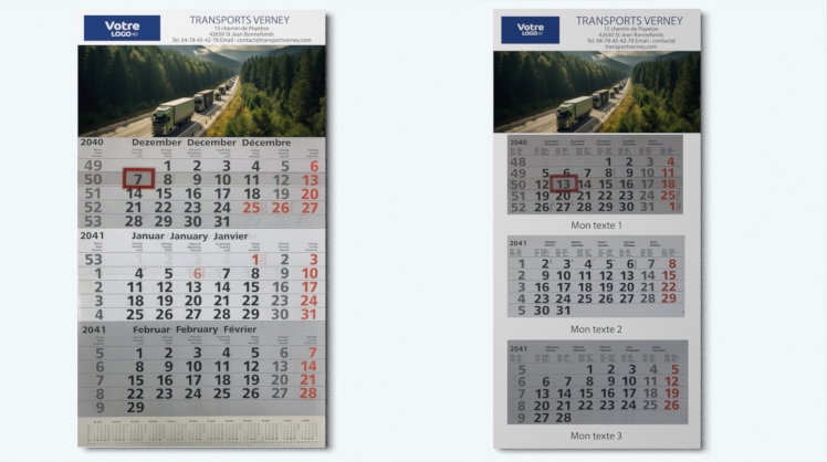 Calendrier à Feuillets