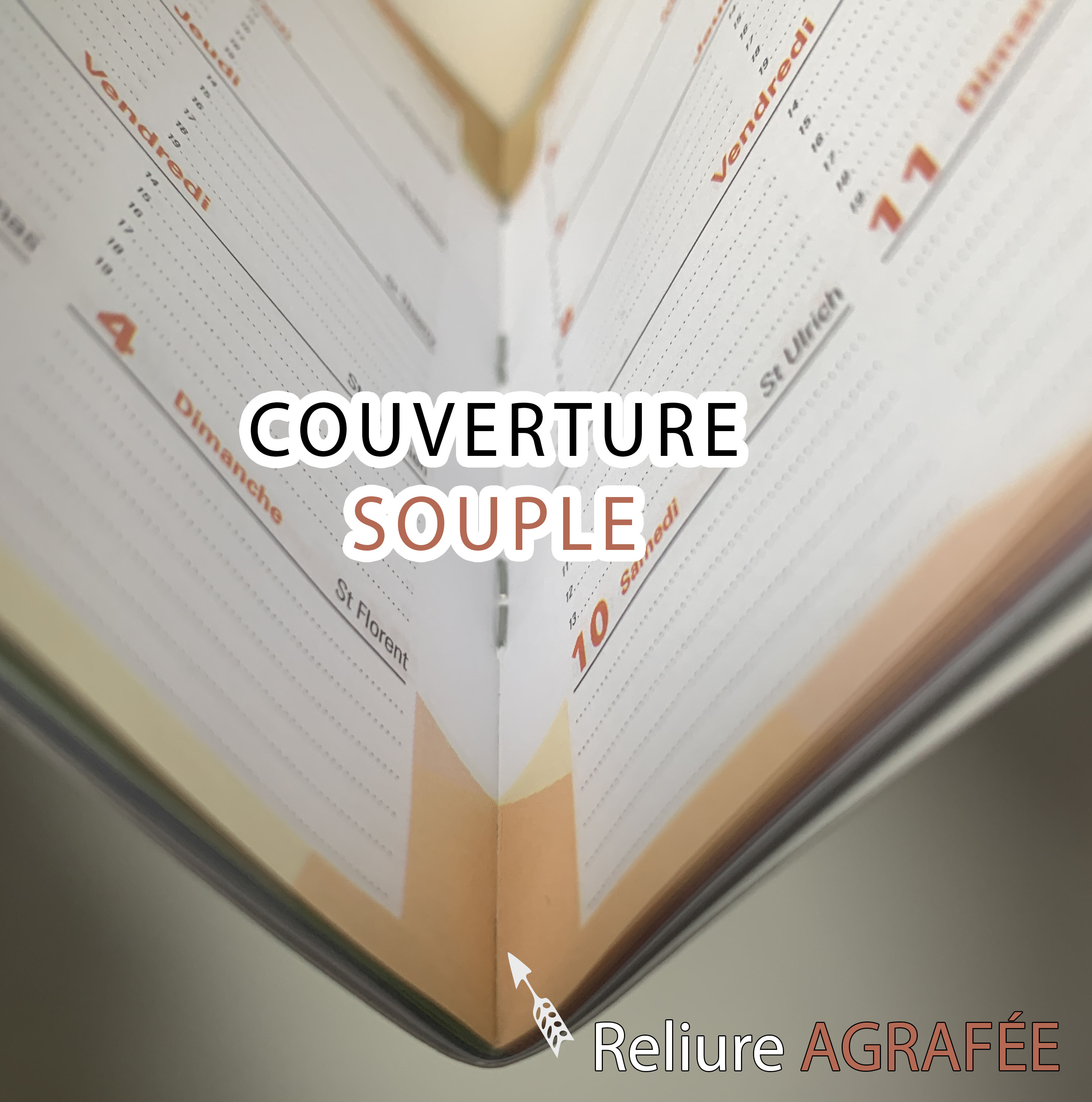 Agenda publicitaire couverture souple reliure agrafée