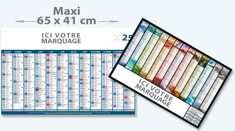 Calendrier bancaire maxi (65 x 41 cm)