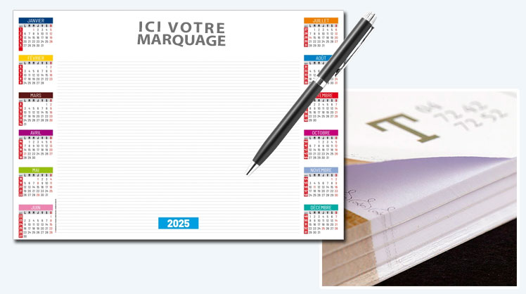 Calendrier sous-main maxi (60 x 42 cm)