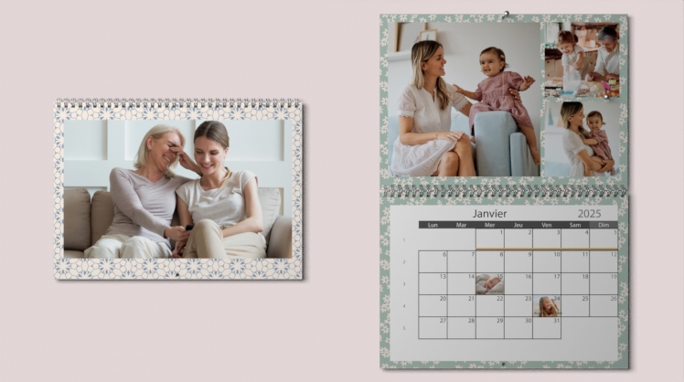 Calendrier photo mural double