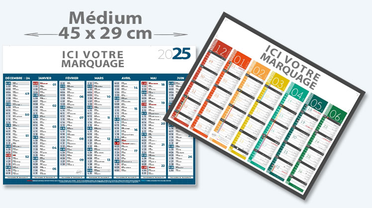 Calendrier bancaire médium (45 x 29 cm)