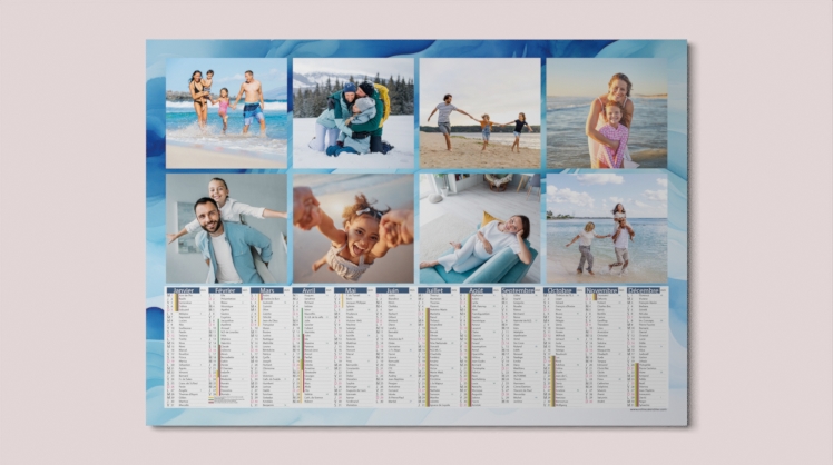 Calendrier photo tableau