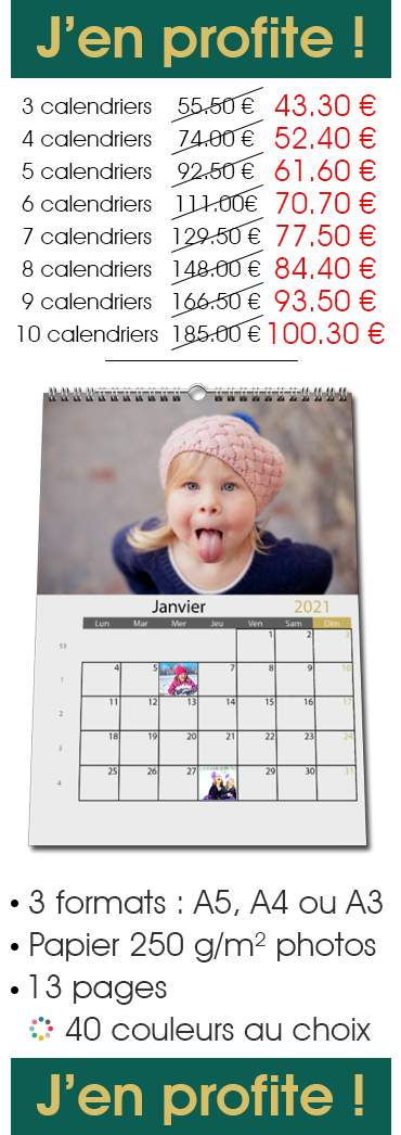 Offre Pack Calendrier MURAL Photo Date